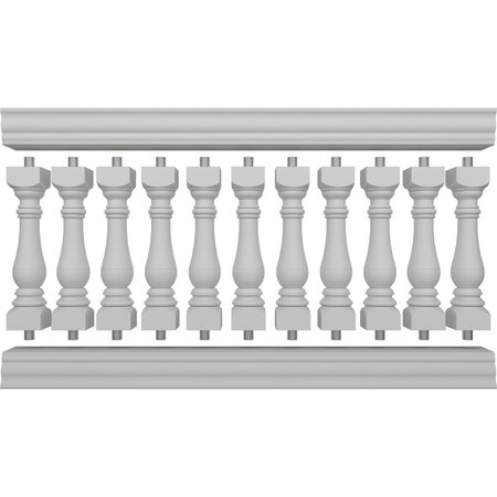 Ekena Millwork Fiberthane Bradford Balustrade Railing Kit Style G (6 7/8" On-Center Spacing to Pass 4" Sphere Code) BALK38X072BRG